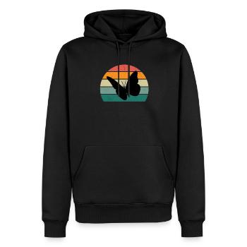 Chenille papillon Chenille Cocoon Mouche Fleur - Sweat à capuche Premium bio Homme - noir - Devant - Nico (187cm)