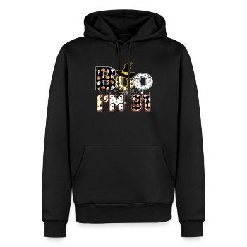 Halloween Pattern Spider Creatures Birth Age 31 - Men’s Premium Organic Hoodie - black - Front - Nico (187cm)