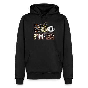 Halloween Pattern Spider Creatures Birth Age 32 - Men’s Premium Organic Hoodie - black - Front - Nico (187cm)