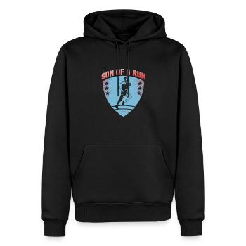 Running Marathon Runner Running - Sweat à capuche Premium bio Homme - noir - Devant - Nico (187cm)