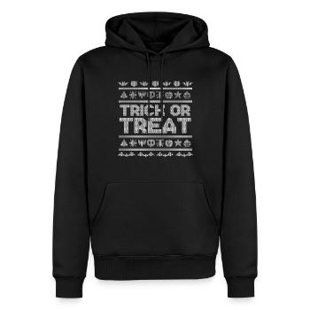 Motif de couture Drôle de créatures Trick Halloween - Sweat à capuche Premium bio Homme - noir - Devant - Nico (187cm)