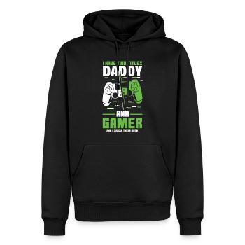 Two Titles Daddy Gamer Video Game Lover Gaming - Männer Premium Bio Hoodie - Schwarz - Vorne - Nico (187cm)