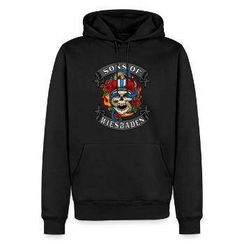 Wiesbaden Biker Gift fils de Wiesbaden - Sweat à capuche Premium bio Homme - noir - Devant - Nico (187cm)
