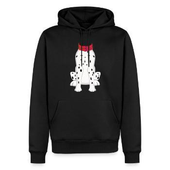 Funny Animal Dog Dalmatian Costume For Halloween - Men’s Premium Organic Hoodie - black - Front - Nico (187cm)