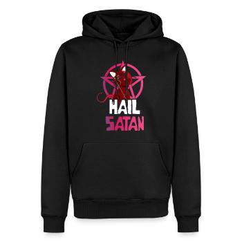 Cute Cat Devil Satan Horror Scary Halloween - Männer Premium Bio Hoodie - Schwarz - Vorne - Nico (187cm)