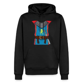 Funny Knight Warrior Costume For Halloween - Men’s Premium Organic Hoodie - black - Front - Nico (187cm)