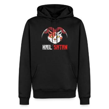 Creepy Cat Devil Horror Scary Halloween - Männer Premium Bio Hoodie - Schwarz - Vorne - Nico (187cm)