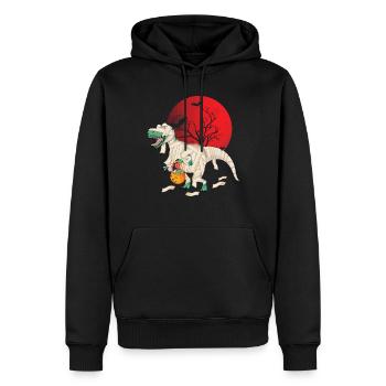 Dinosaur Horror Scary Halloween - Männer Premium Bio Hoodie - Schwarz - Vorne - Nico (187cm)
