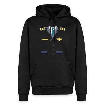 Funny Pilot Costume For Halloween - Männer Premium Bio Hoodie - Schwarz - Vorne - Nico (187cm)
