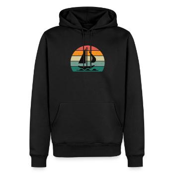 voilier voilier voilier voilier voilier bateau - Sweat à capuche Premium bio Homme - noir - Devant - Nico (187cm)