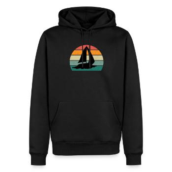 voilier voilier voilier voilier voilier bateau - Sweat à capuche Premium bio Homme - noir - Devant - Nico (187cm)