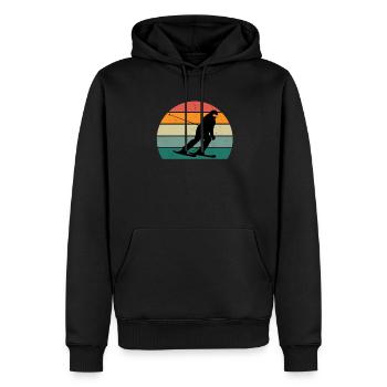 ski skier skier winter snow mountains - Men’s Premium Organic Hoodie - black - Front - Nico (187cm)