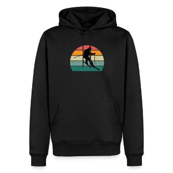 ski ski skier skier winter snow mountains - Men’s Premium Organic Hoodie - black - Front - Nico (187cm)