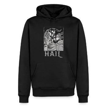 Squelette Os Tarot Carte Occulte Grêle Gothique - Sweat à capuche Premium bio Homme - noir - Devant - Nico (187cm)