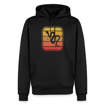 Snake Retro Reptile Python Idée cadeau - Sweat à capuche Premium bio Homme - noir - Devant - Nico (187cm)