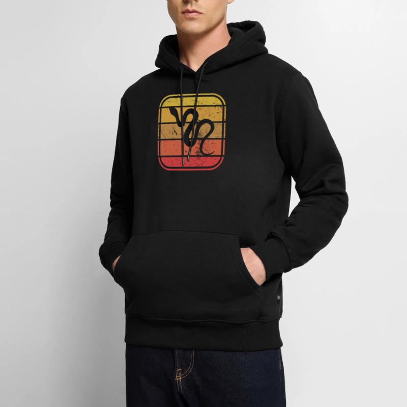 Snake Retro Reptile Python Idée cadeau Sweat à capuche Premium bio Homme