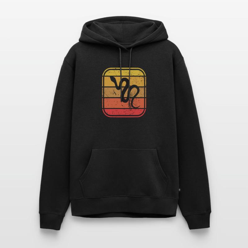 Snake Retro Reptile Python Gift idea Männer Premium Bio Hoodie