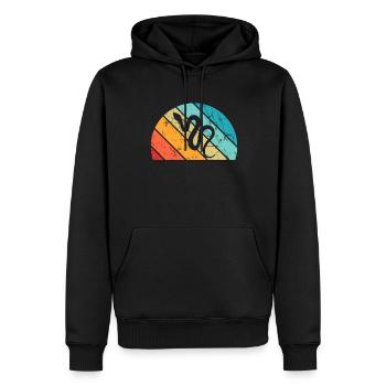 Snake Retro Reptile Python Idée cadeau - Sweat à capuche Premium bio Homme - noir - Devant - Nico (187cm)