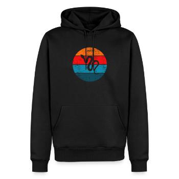 Snake Retro Reptile Python Idée cadeau - Sweat à capuche Premium bio Homme - noir - Devant - Nico (187cm)