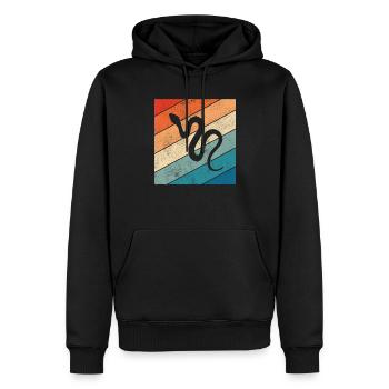 Snake Retro Reptile Python Idée cadeau - Sweat à capuche Premium bio Homme - noir - Devant - Nico (187cm)
