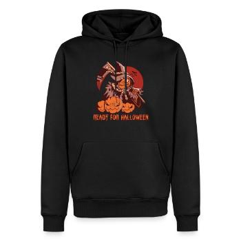 Horreur Scythe Witch Pumpkin Prêt Halloween - Sweat à capuche Premium bio Homme - noir - Devant - Nico (187cm)