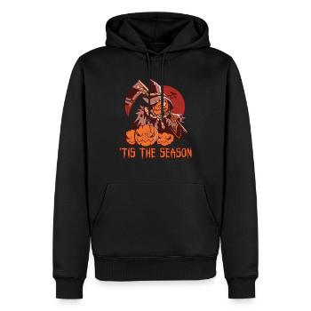 Horreur Scythe Witch Pumpkin Saison Halloween - Sweat à capuche Premium bio Homme - noir - Devant - Nico (187cm)