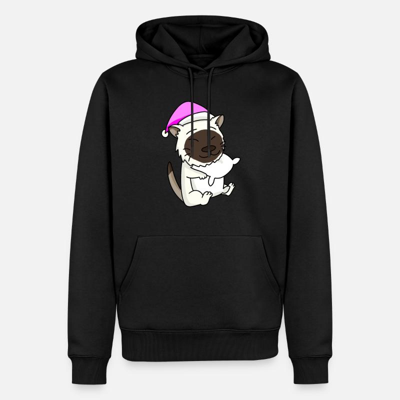 Chat race de chat Birmanie - Sweat à capuche Premium bio Homme - noir