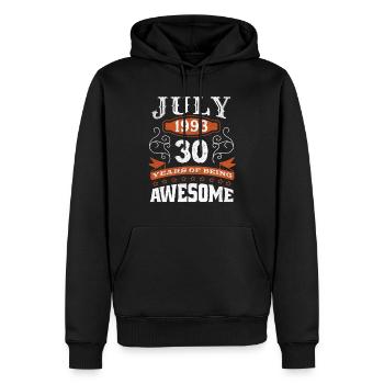 Vintage July 1993 30 Year Old Birth Awesome - Männer Premium Bio Hoodie - Schwarz - Vorne - Nico (187cm)