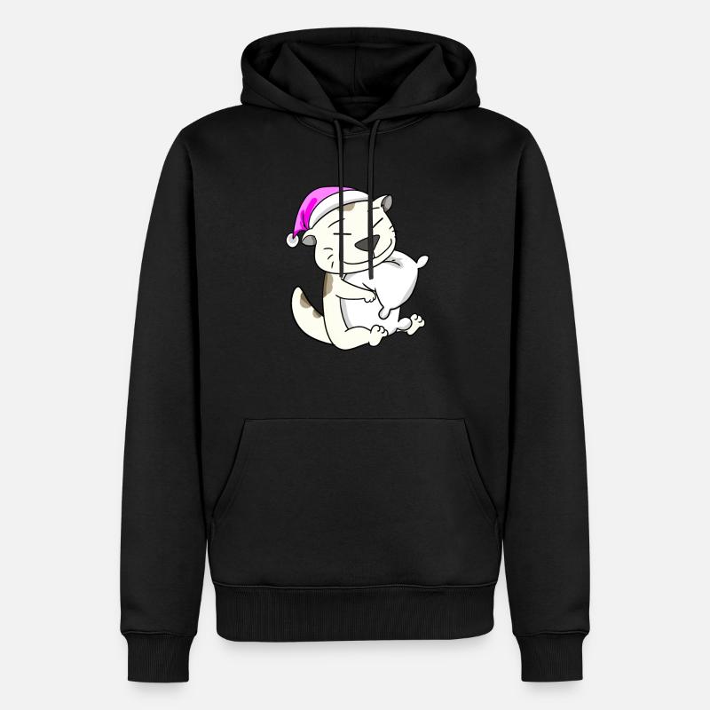 Chat race devon rex - Sweat à capuche Premium bio Homme - noir