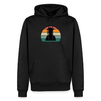 study student degree bachelor university - Men’s Premium Organic Hoodie - black - Front - Nico (187cm)