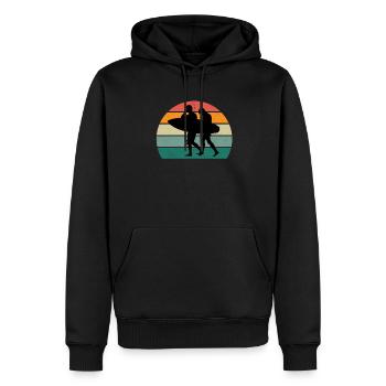 surf surferin wave wavesurfing waves surfing surf - Men’s Premium Organic Hoodie - black - Front - Nico (187cm)