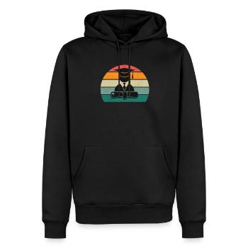 study student degree bachelor university - Men’s Premium Organic Hoodie - black - Front - Nico (187cm)