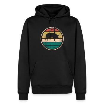 Pig Animal Retro Pet Farm Idée cadeau - Sweat à capuche Premium bio Homme - noir - Devant - Nico (187cm)