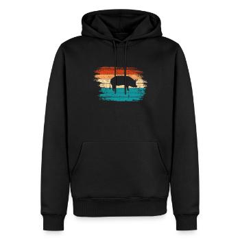 Pig Animal Retro Pet Farm Gift idea - Men’s Premium Organic Hoodie - black - Front - Nico (187cm)