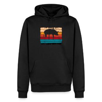 Pig Animal Retro Pet Farm Idée cadeau - Sweat à capuche Premium bio Homme - noir - Devant - Nico (187cm)