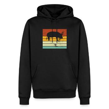 Pig Animal Retro Pet Farm Idée cadeau - Sweat à capuche Premium bio Homme - noir - Devant - Nico (187cm)
