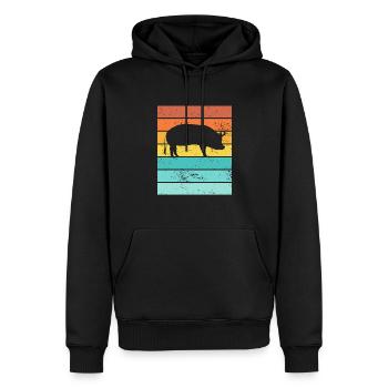 Pig Animal Retro Pet Farm Idée cadeau - Sweat à capuche Premium bio Homme - noir - Devant - Nico (187cm)