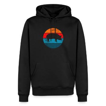 Pig Animal Retro Pet Farm Gift idea - Men’s Premium Organic Hoodie - black - Front - Nico (187cm)