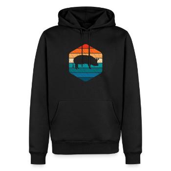 Pig Animal Retro Pet Farm Idée cadeau - Sweat à capuche Premium bio Homme - noir - Devant - Nico (187cm)