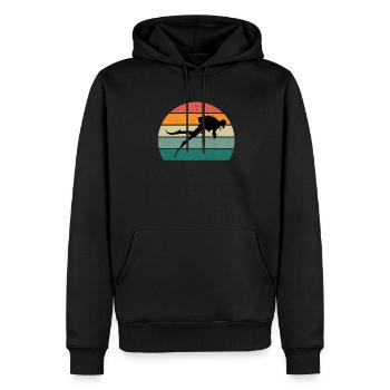 plongeur plongeur plongée plongée oxygène plongée - Sweat à capuche Premium bio Homme - noir - Devant - Nico (187cm)