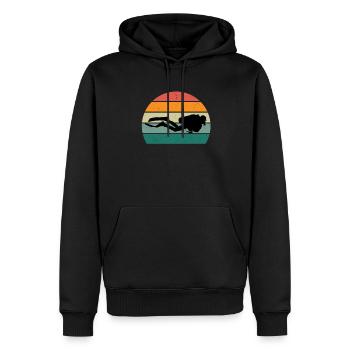 plongeur plongeur plongée plongée oxygène plongée - Sweat à capuche Premium bio Homme - noir - Devant - Nico (187cm)