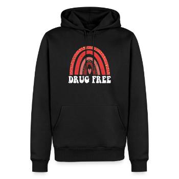 Rainbow Ribbon Week October Substance Red - Männer Premium Bio Hoodie - Schwarz - Vorne - Nico (187cm)
