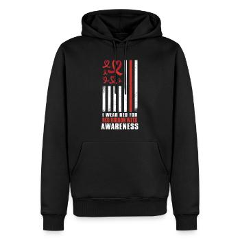 Red Flag Ribbon Heart Week I Wear Red Awareness - Männer Premium Bio Hoodie - Schwarz - Vorne - Nico (187cm)