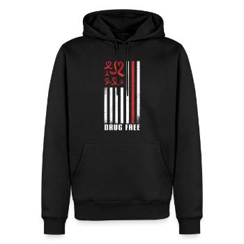Red Flag Ribbon Heart Week Pill Red Awareness - Männer Premium Bio Hoodie - Schwarz - Vorne - Nico (187cm)