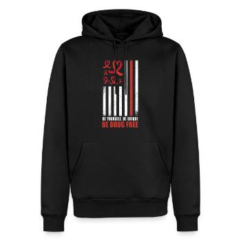 Red Flag Ribbon Heart Week In October Unique Red - Männer Premium Bio Hoodie - Schwarz - Vorne - Nico (187cm)