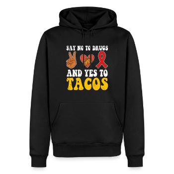 Peace Ribbon Week Awareness Yes Taco Wear Red - Männer Premium Bio Hoodie - Schwarz - Vorne - Nico (187cm)