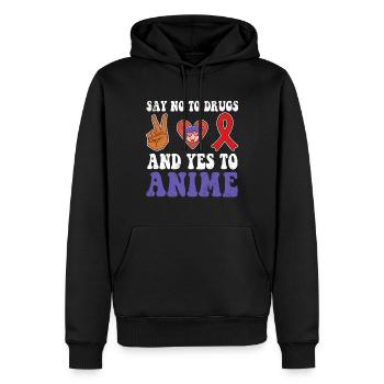 Peace Ribbon Week Awareness Yes Anime Wear Red - Männer Premium Bio Hoodie - Schwarz - Vorne - Nico (187cm)