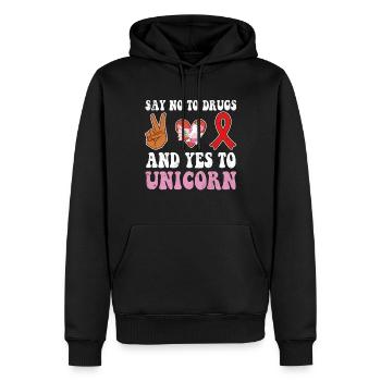 Peace Ribbon Week Awareness Yes Unicorn Wear Red - Männer Premium Bio Hoodie - Schwarz - Vorne - Nico (187cm)