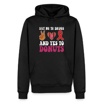 Peace Ribbon Week Awareness Yes Donuts Wear Red - Männer Premium Bio Hoodie - Schwarz - Vorne - Nico (187cm)