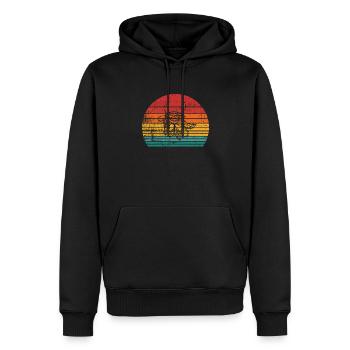 Huile d’olive Retro Vegetarian Idée cadeau - Sweat à capuche Premium bio Homme - noir - Devant - Nico (187cm)